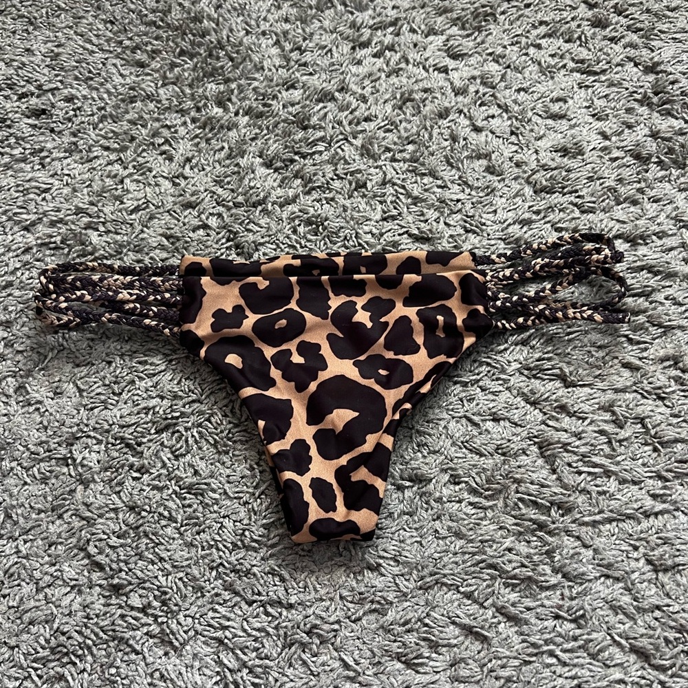 Stone Fox Swim Leopard Print Bikini Bottom